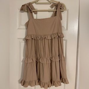 Nasty gal “linen look ruffle square neck”